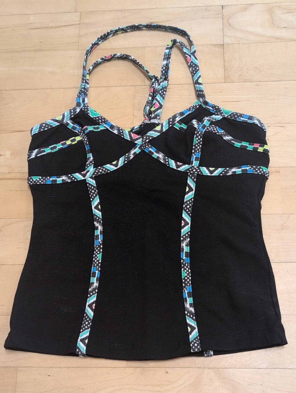 PH8 Women's Geometric Trim Black Tank Top Size XS